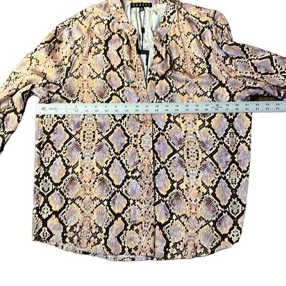 Chaser Women’s Blouse Size Small Denver Python Print Long Sleeve NWT $98 MSRP - Picture 8 of 10